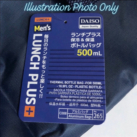 3/$15 NEW Lunch + Thermal Bottle Bag Carrier Insulated Drawstring Navy Blue NWOT - Picture 5 of 13